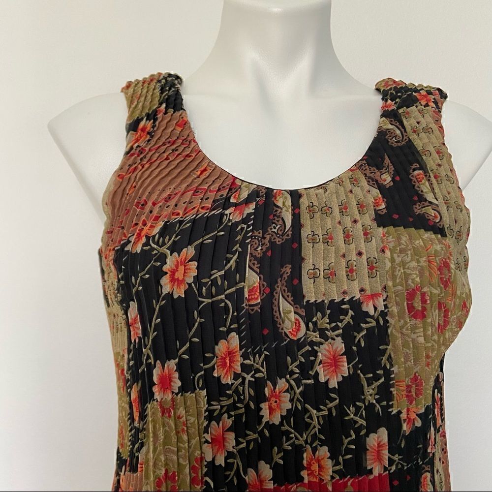 Y2K Pleated Mesh Texture Patchwork Tank top - Picture 2 of 8